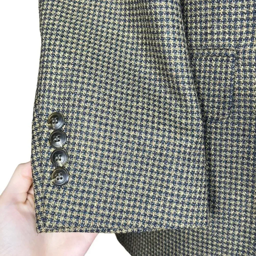 Lana Moda Fine Italian Fabric 3-Button Tweed Blazer Jacket Silk Wool Size 41 R